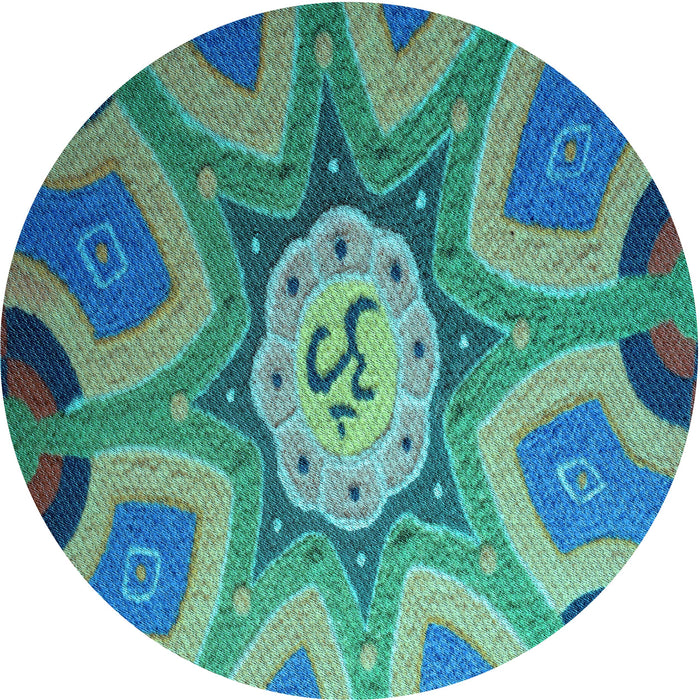 Square Machine Washable Transitional Light Sea Green Rug in a Living Room, wshpat1971lblu