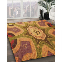 Patterned Mahogany Brown Rug, pat1971org