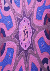 Machine Washable Transitional Purple Rug, wshpat1971pur