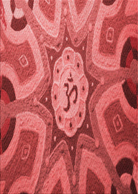 Machine Washable Transitional Red Rug, wshpat1971rd