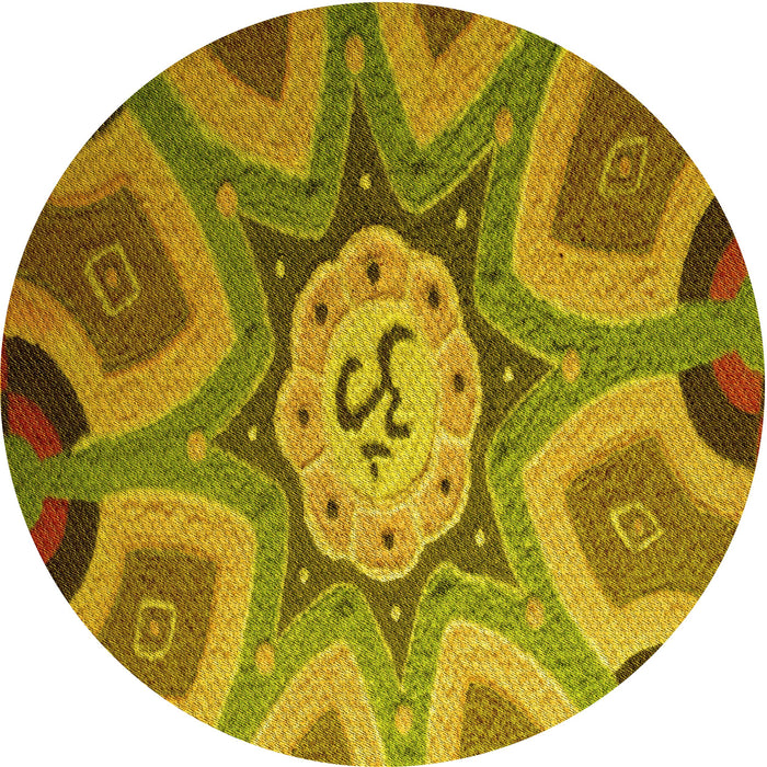 Square Patterned Yellow Rug, pat1971yw