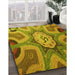 Patterned Yellow Rug in Family Room, pat1971yw