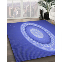 Patterned Sky Blue Rug, pat1972blu