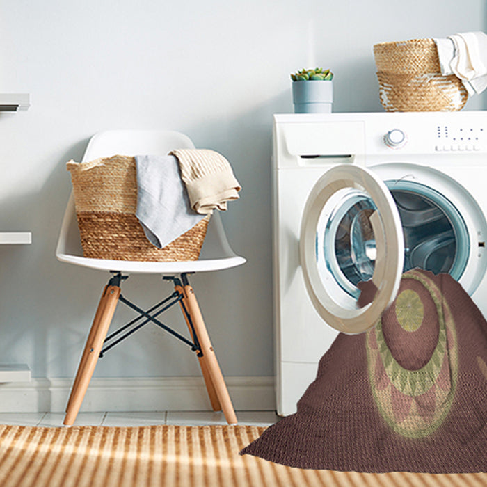 Machine Washable Transitional Sepia Brown Rug in a Washing Machine, wshpat1972brn