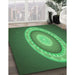 Patterned Medium Forest Green Rug in Family Room, pat1972grn