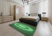 Patterned Medium Forest Green Rug in a Bedroom, pat1972grn