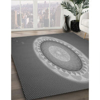 Patterned Gunmetal Gray Rug, pat1972gry