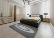 Patterned Gunmetal Gray Rug in a Bedroom, pat1972gry