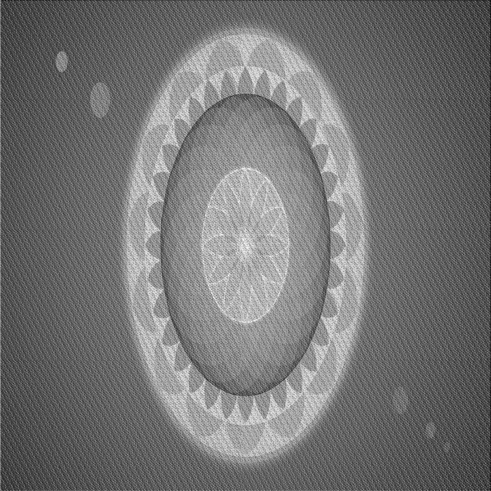 Round Patterned Gunmetal Gray Rug, pat1972gry