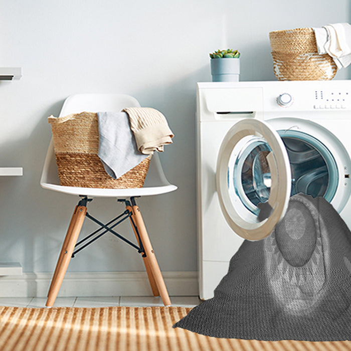 Machine Washable Transitional Gunmetal Gray Rug in a Washing Machine, wshpat1972gry