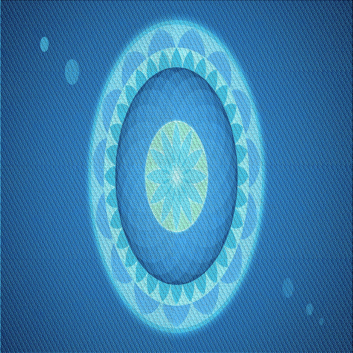 Round Patterned Blue Rug, pat1972lblu