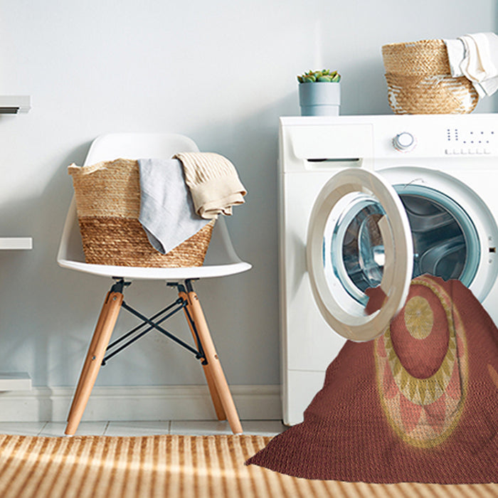 Machine Washable Transitional Orange Rug in a Washing Machine, wshpat1972org