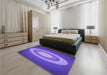 Patterned Purple Mimosa Purple Rug in a Bedroom, pat1972pur