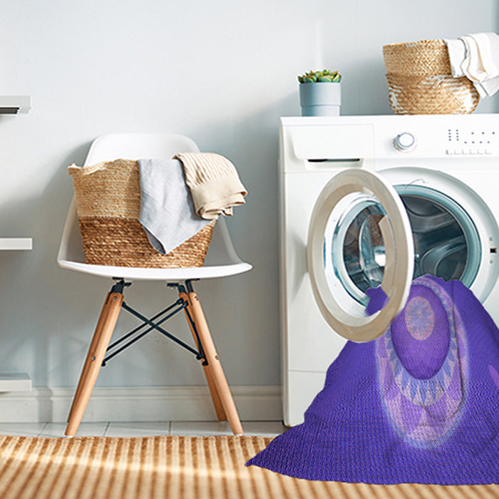 Machine Washable Transitional Purple Mimosa Purple Rug in a Washing Machine, wshpat1972pur
