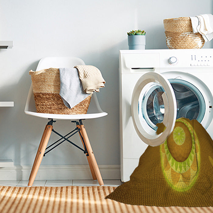 Machine Washable Transitional Saddle Brown Rug in a Washing Machine, wshpat1972yw