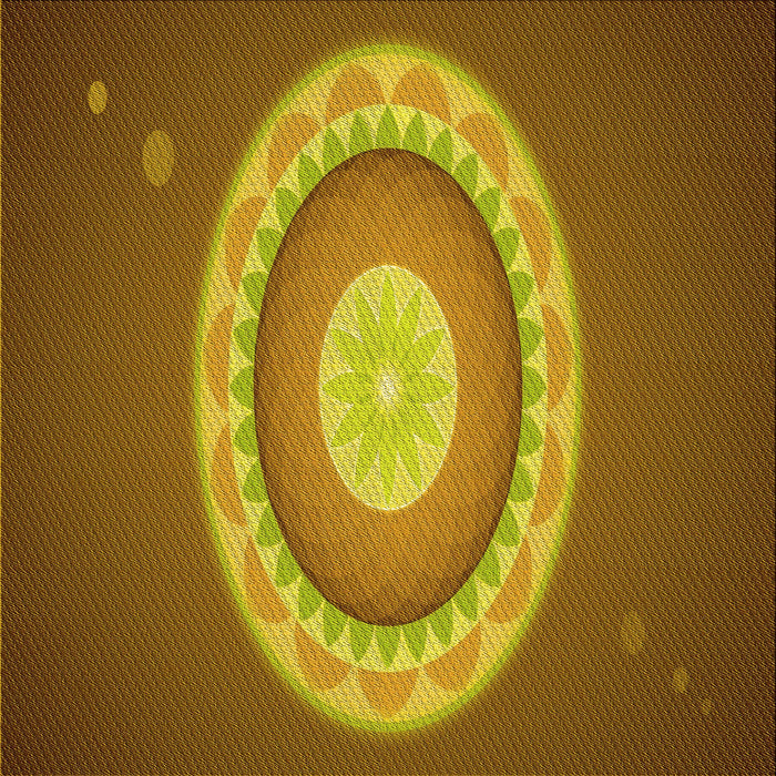 Round Patterned Saddle Brown Rug, pat1972yw