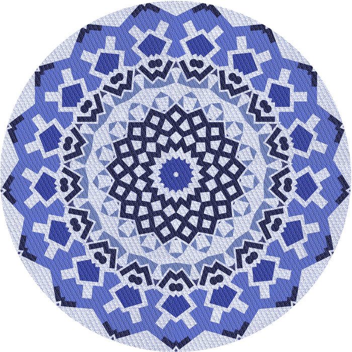 Square Patterned Blue Rug, pat1973blu