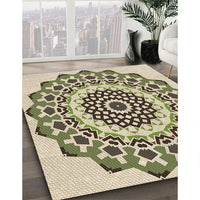 Patterned Khaki Gold Rug, pat1973brn