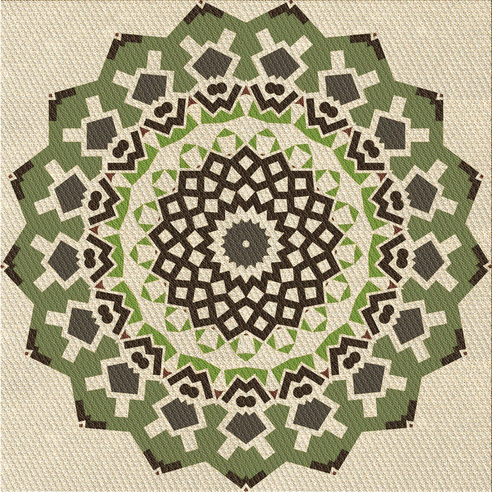 Round Machine Washable Transitional Khaki Gold Rug, wshpat1973brn