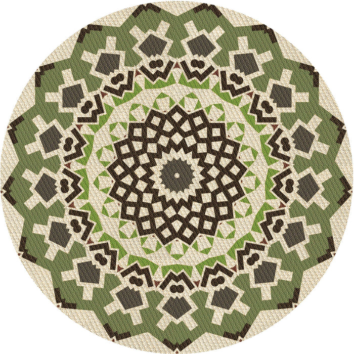 Square Patterned Khaki Gold Rug, pat1973brn