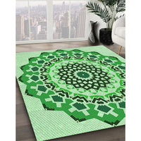 Patterned Light Green Rug, pat1973grn