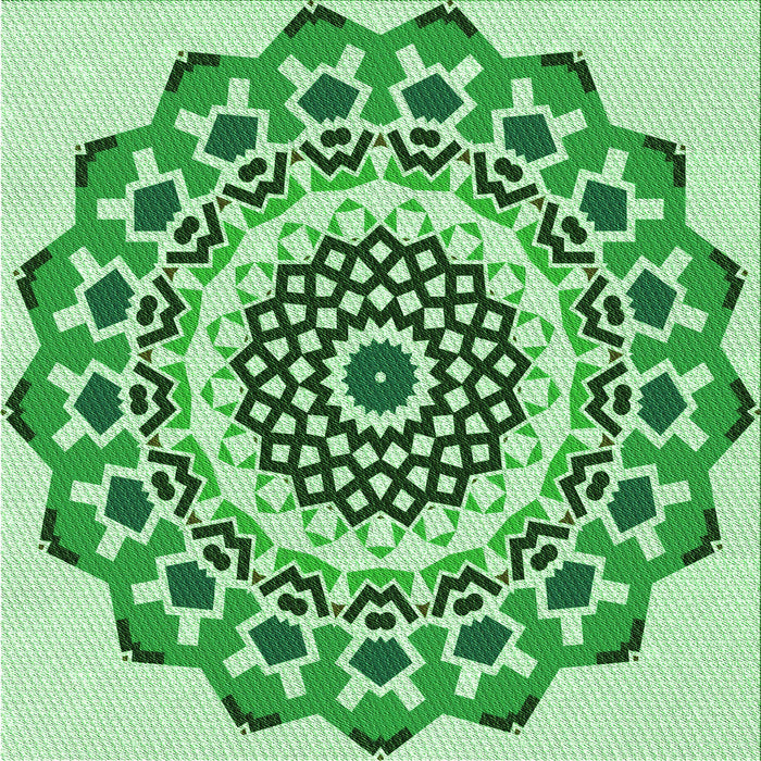 Round Patterned Light Green Rug, pat1973grn