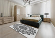 Patterned Carbon Gray Rug in a Bedroom, pat1973gry