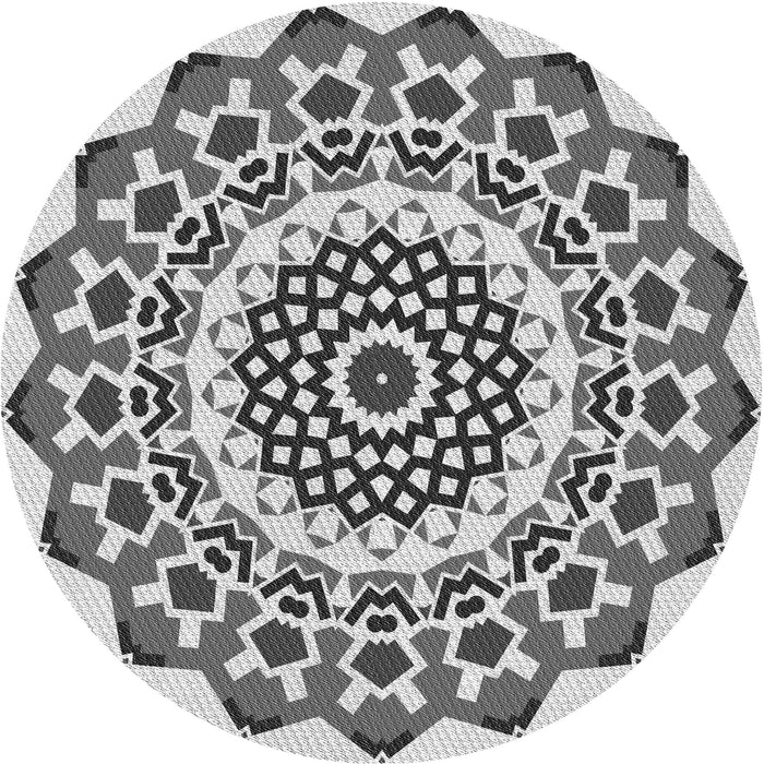 Square Patterned Carbon Gray Rug, pat1973gry