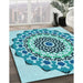 Patterned Blue Ivy Blue Rug in Family Room, pat1973lblu