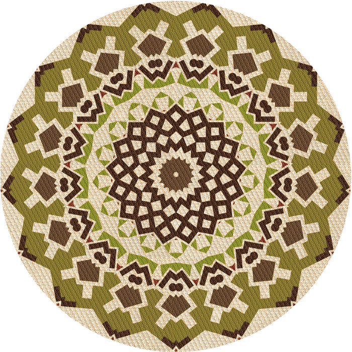 Square Patterned Khaki Gold Rug, pat1973org