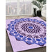 Patterned Blossom Pink Rug in Family Room, pat1973pur