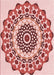 Machine Washable Transitional Red Rug, wshpat1973rd