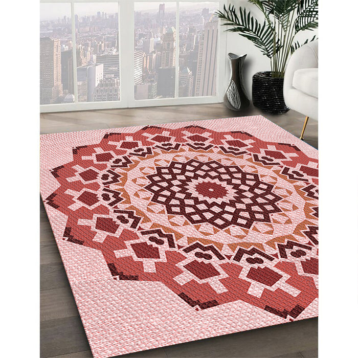 Machine Washable Transitional Red Rug in a Family Room, wshpat1973rd