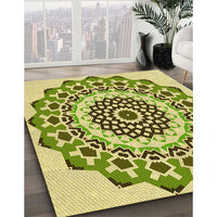 Patterned Olive Green Rug, pat1973yw