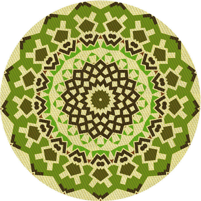 Square Patterned Olive Green Rug, pat1973yw