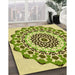 Machine Washable Transitional Olive Green Rug in a Family Room, wshpat1973yw