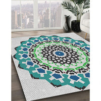 Patterned Green Novelty Rug, pat1973