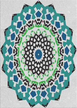 Patterned Green Novelty Rug, pat1973