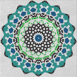 Sideview of Machine Washable Transitional Green Rug, wshpat1973