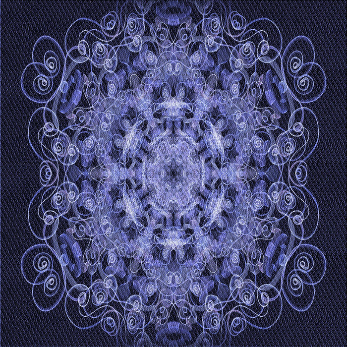 Round Patterned Night Blue Rug, pat1974blu