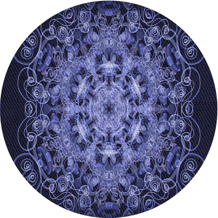 Square Patterned Night Blue Rug, pat1974blu