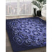 Patterned Night Blue Rug in Family Room, pat1974blu