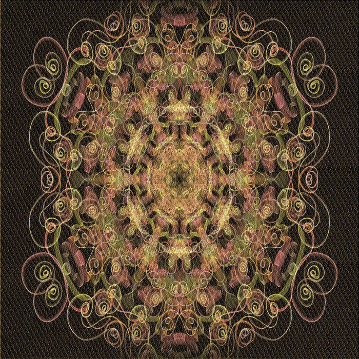 Round Patterned Light Brown Rug, pat1974brn