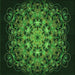 Round Patterned Dark Lime Green Rug, pat1974grn