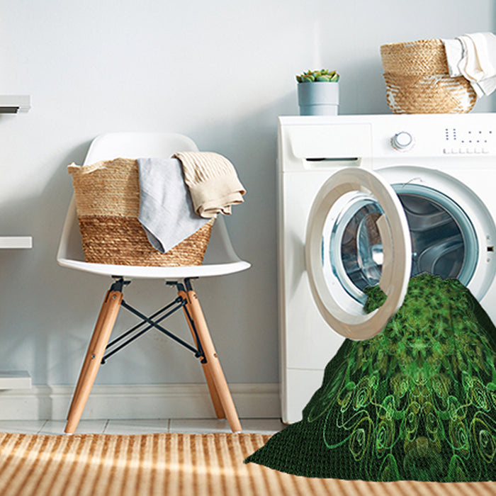 Machine Washable Transitional Dark Lime Green Rug in a Washing Machine, wshpat1974grn