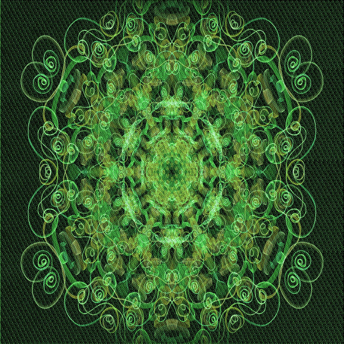 Round Machine Washable Transitional Dark Lime Green Rug, wshpat1974grn