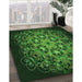 Machine Washable Transitional Dark Lime Green Rug in a Family Room, wshpat1974grn