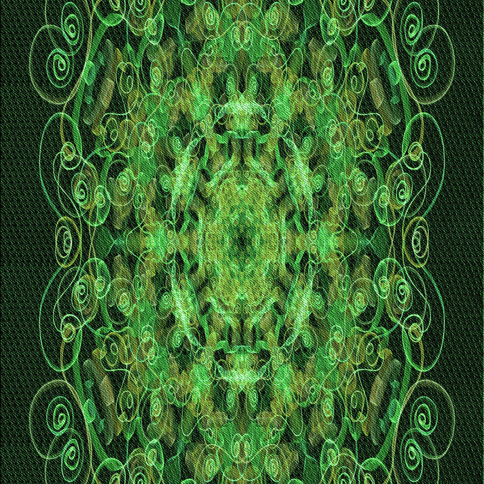 Patterned Dark Lime Green Rug, pat1974grn