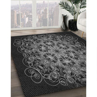 Patterned Midnight Gray Rug, pat1974gry