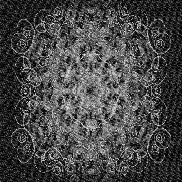 Round Patterned Midnight Gray Rug, pat1974gry